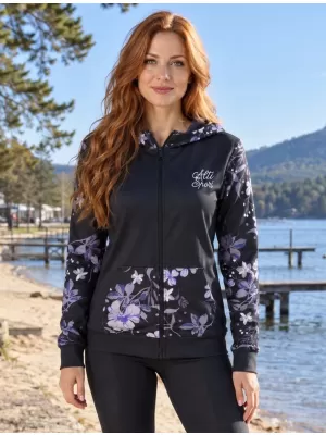 Frauen -Sweatshirt bei Reißverschlussprämie ALTISPORT VOJ/ALW063MI02 SCHWARZ