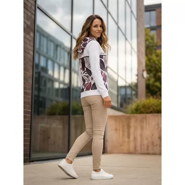  Frauen -Sweatshirt bei Reißverschlussprämie ALTISPORT VOJ/ALW061MI02 WEIß/BURGUNDER 