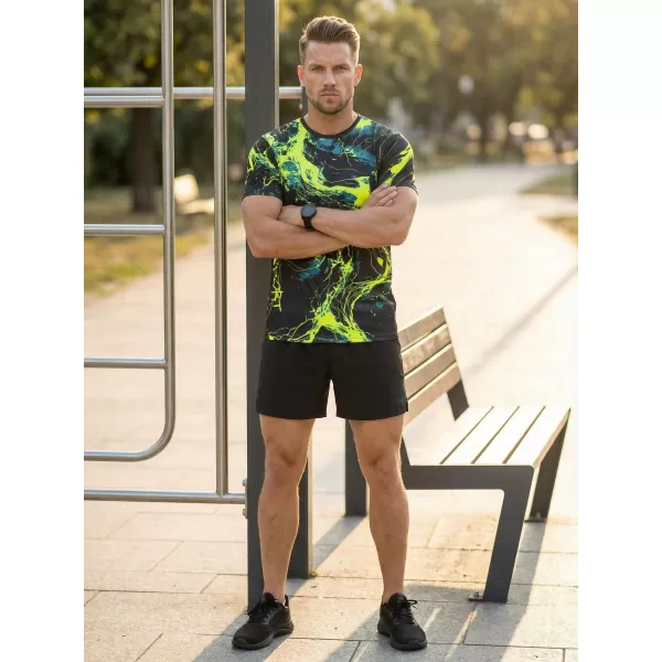  Männer funktionaler T -Shirt Premium ALTISPORT VOJ/ALM071TR01 MARINE-GELB 