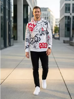 Herren -Sweatshirt auf Reißverschlussprämie ALTISPORT VOJ/ALM054MI02 GRAU -RED