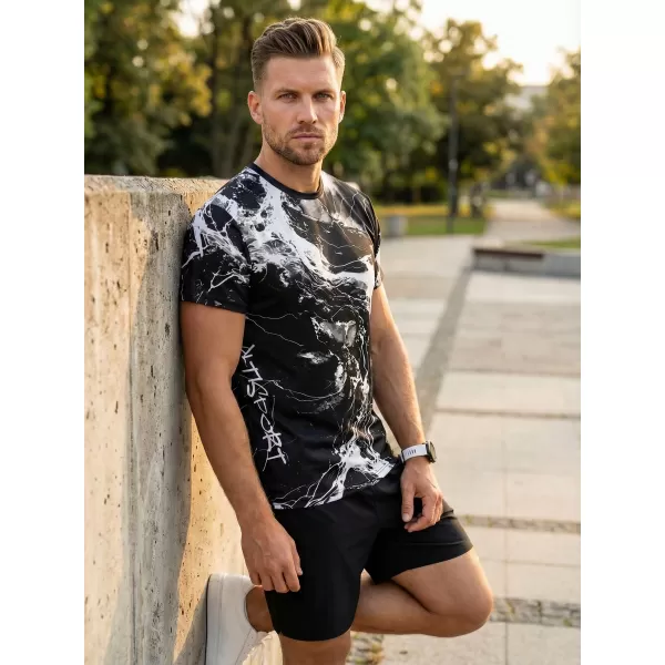  Männer funktionaler T -Shirt Premium ALTISPORT VOJ/ALM071TR01 SCHWARZ UND WEIß 