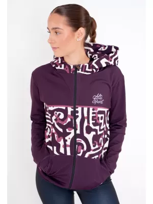 Frauen -Sweatshirt bei Reißverschlussprämie ALTISPORT VOJ/ALW060MI02 BURGUND