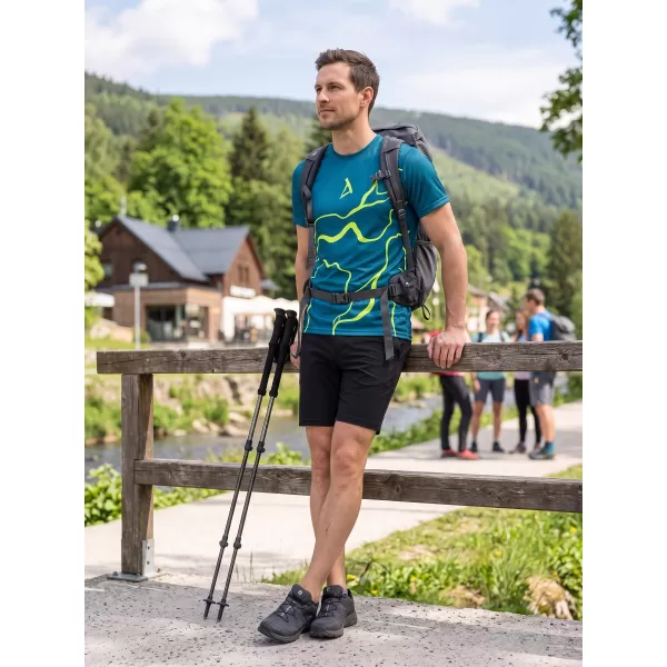  Männer funktionaler T -Shirt Premium ALTISPORT VOJ/ALM073TR01 MARINE-FLUO GELB 