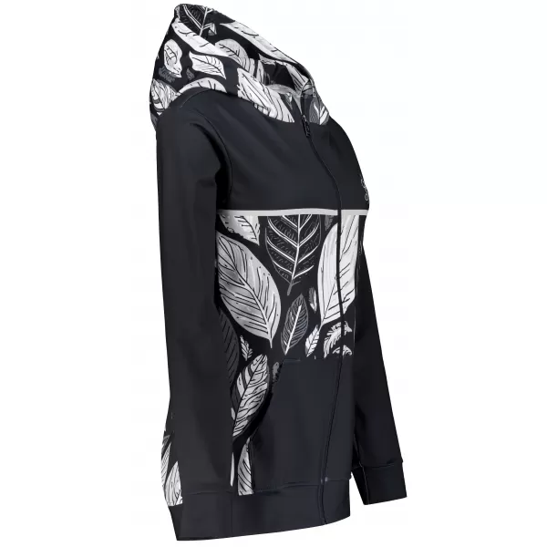  Frauen -Sweatshirt bei Reißverschlussprämie ALTISPORT VOJ/ALW061MI02 SCHWARZ UND WEIß 