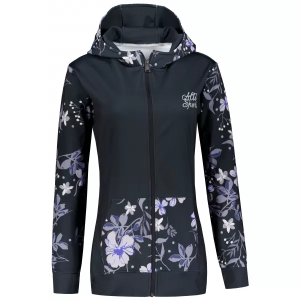  Frauen -Sweatshirt bei Reißverschlussprämie ALTISPORT VOJ/ALW063MI02 SCHWARZ 