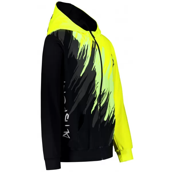  Herren -Sweatshirt auf Reißverschlussprämie ALTISPORT VOJ/ALM006MI02 SCHWARZ -AUSGELB 
