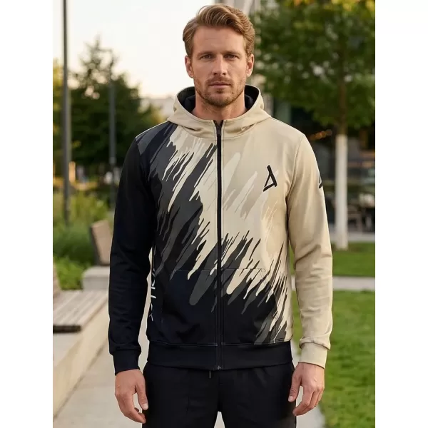  Herren -Sweatshirt auf Reißverschlussprämie ALTISPORT VOJ/ALM006MI02 SCHWARZ -BROWN 