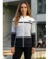 Frauen -Sweatshirt bei Reißverschlussprämie ALTISPORT VOJ/ALW023MI02 SCHWARZ UND WEIß