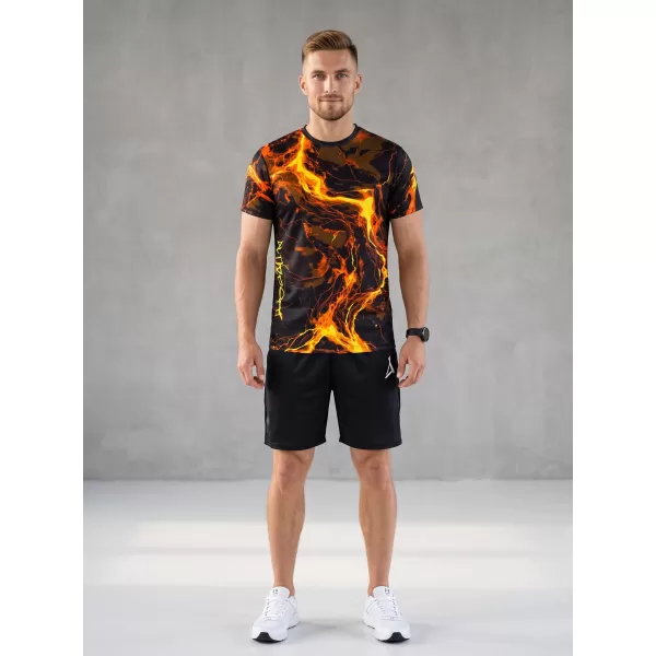  Männer funktionaler T -Shirt Premium ALTISPORT VOJ/ALM071TR01 SCHWARZ -AUSGELB 