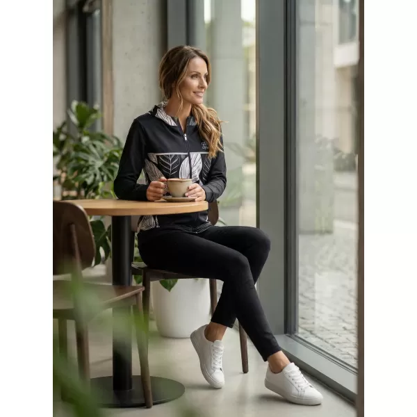  Frauen -Sweatshirt bei Reißverschlussprämie ALTISPORT VOJ/ALW061MI02 SCHWARZ UND WEIß 