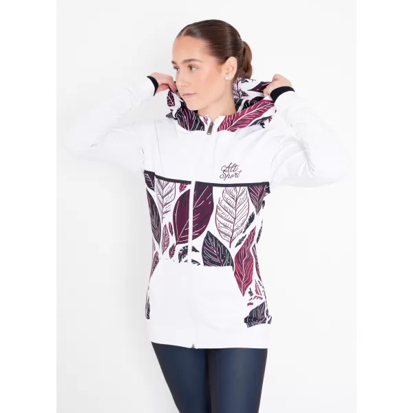  Frauen -Sweatshirt bei Reißverschlussprämie ALTISPORT VOJ/ALW061MI02 WEIß/BURGUNDER 