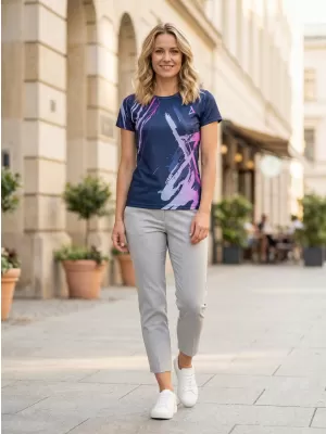Frauenfunktional T -Shirt Premium ALTISPORT VOJ/ALW074TR01 BLAU-VIOLETT