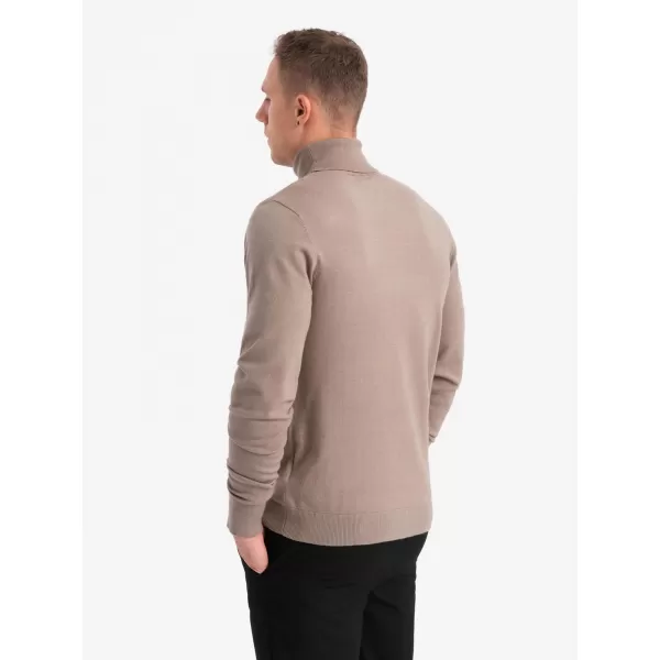  Herrenpullover OMBRE OM-SWTN-0127 DUNKLER BEIGE 