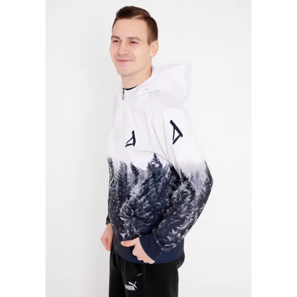  Herren -Sweatshirt auf Reißverschlussprämie ALTISPORT VOJ/ALM058MI02 WEIß -GRAY 