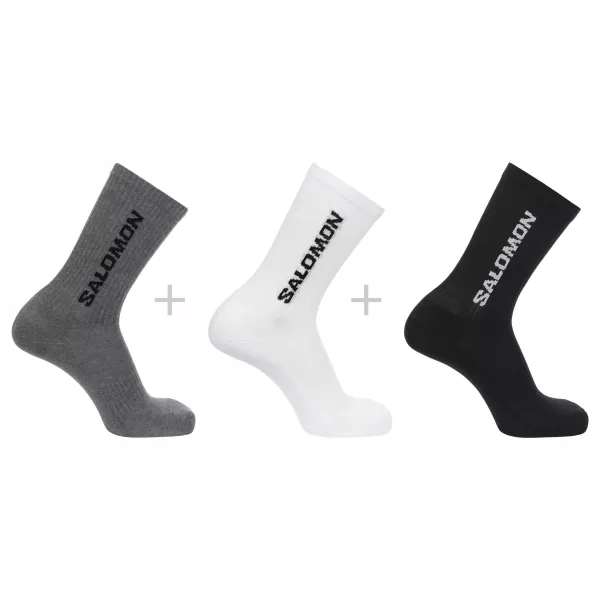  Socken SALOMON EVERYDAY CREW 3-PACK LC2086200 SCHWARZ/WEIß/HONIGGRAU MELIERT 