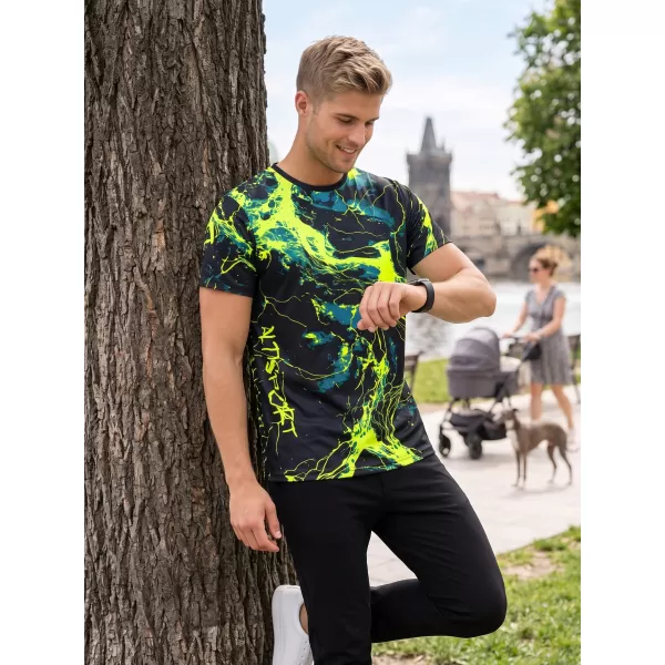  Männer funktionaler T -Shirt Premium ALTISPORT VOJ/ALM071TR01 MARINE-GELB 
