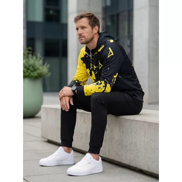  Herren -Sweatshirt auf Reißverschlussprämie ALTISPORT VOJ/ALM057MI02 FLUO GELB 