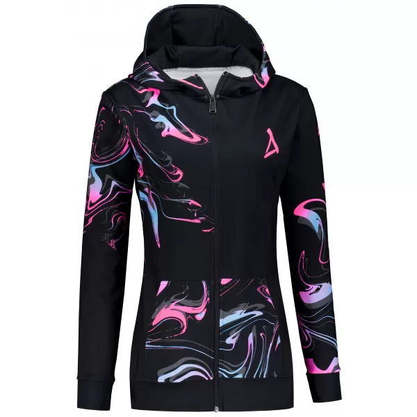  Frauen -Sweatshirt bei Reißverschlussprämie ALTISPORT VOJ/ALW064MI02 SCHWARZ -PINK 
