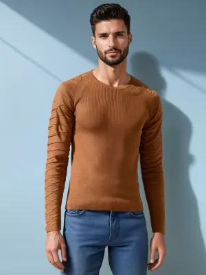 Herrenpullover DSTREET WX2289 KAMEL