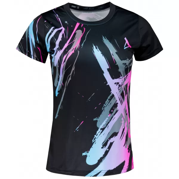  Frauenfunktional T -Shirt Premium ALTISPORT VOJ/ALW074TR01 SCHWARZ -PINK 