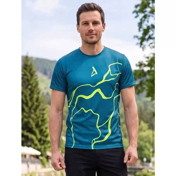  Männer funktionaler T -Shirt Premium ALTISPORT VOJ/ALM073TR01 MARINE-FLUO GELB 