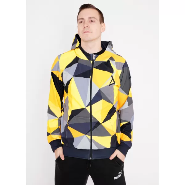  Herren -Sweatshirt auf Reißverschlussprämie ALTISPORT VOJ/ALM007MI02 SCHWARZ -AUSGELB 
