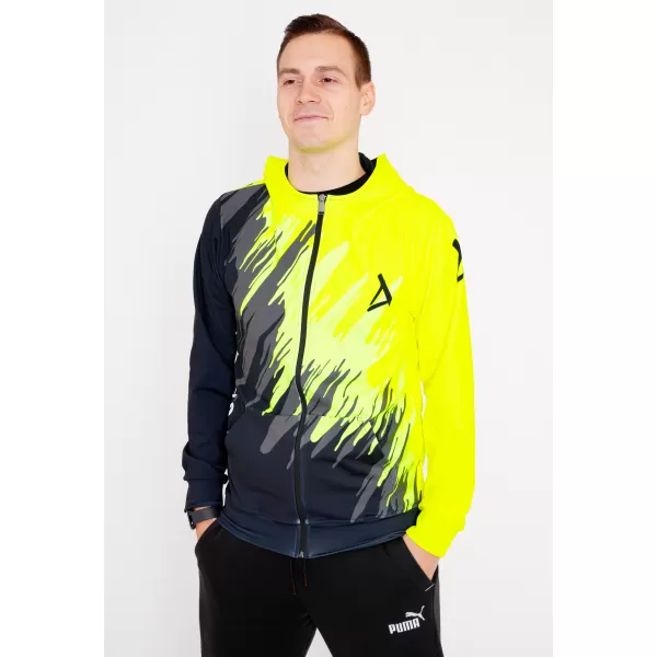  Herren -Sweatshirt auf Reißverschlussprämie ALTISPORT VOJ/ALM006MI02 SCHWARZ -AUSGELB 