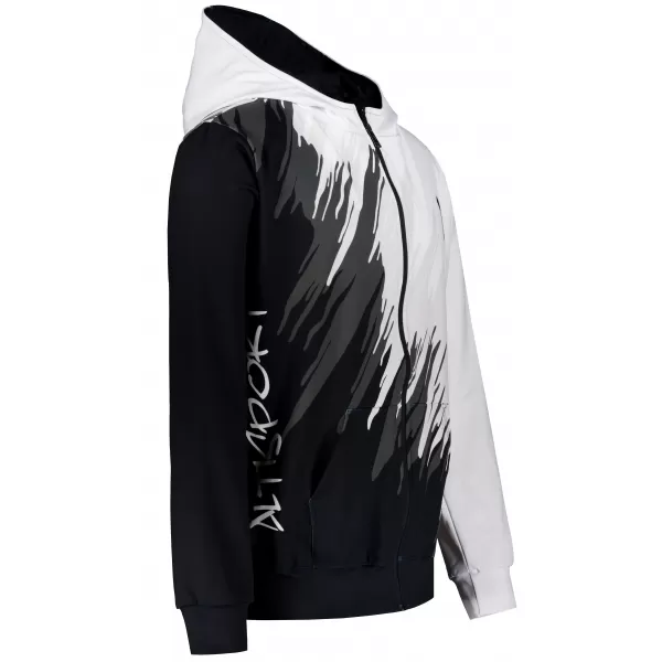  Herren -Sweatshirt auf Reißverschlussprämie ALTISPORT VOJ/ALM006MI02 SCHWARZ UND WEIß 