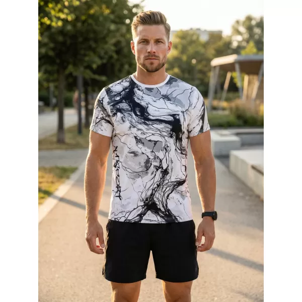 Männer funktionaler T -Shirt Premium ALTISPORT VOJ/ALM071TR01 WEIß -UND -SCHWARZ 