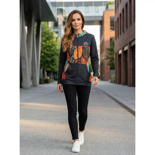  Frauen -Sweatshirt bei Reißverschlussprämie ALTISPORT VOJ/ALW061MI02 ORANGE/BLAU 