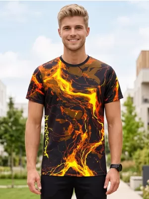 Männer funktionaler T -Shirt Premium ALTISPORT VOJ/ALM071TR01 SCHWARZ -AUSGELB