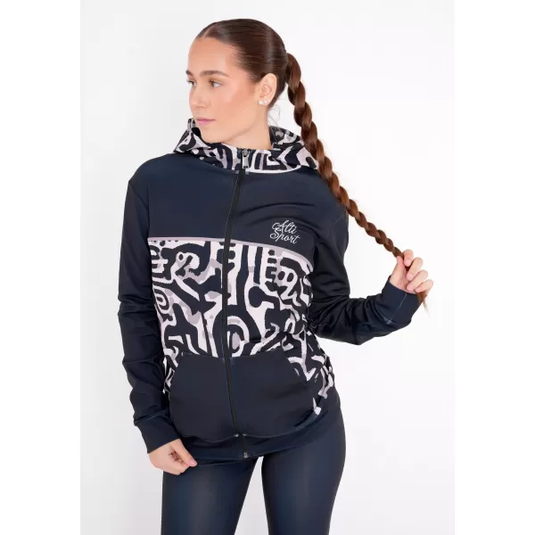  Frauen -Sweatshirt bei Reißverschlussprämie ALTISPORT VOJ/ALW060MI02 SCHWARZ -BROWN 