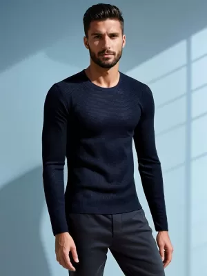 Herrenpullover DSTREET WX2296 MEERESBLAU