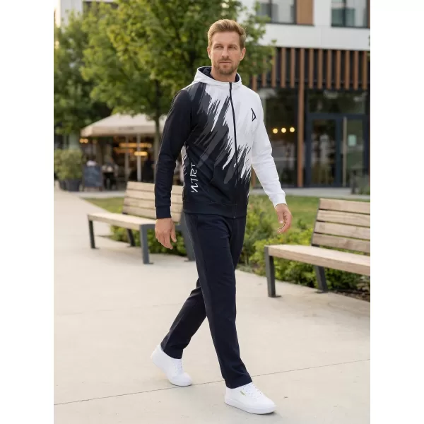  Herren -Sweatshirt auf Reißverschlussprämie ALTISPORT VOJ/ALM006MI02 SCHWARZ UND WEIß 