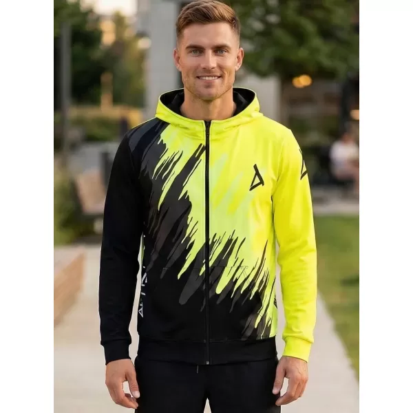  Herren -Sweatshirt auf Reißverschlussprämie ALTISPORT VOJ/ALM006MI02 SCHWARZ -AUSGELB 
