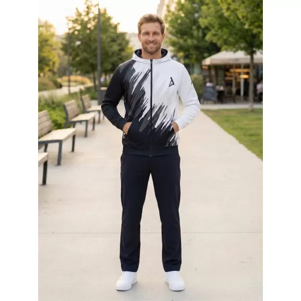  Herren -Sweatshirt auf Reißverschlussprämie ALTISPORT VOJ/ALM006MI02 SCHWARZ UND WEIß 