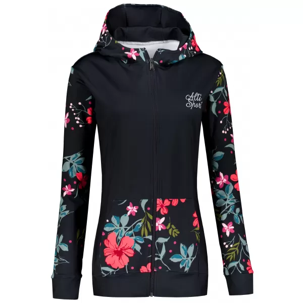  Frauen -Sweatshirt bei Reißverschlussprämie ALTISPORT VOJ/ALW063MI02 SCHWARZ -GREEN 
