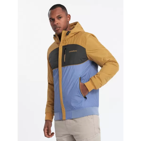  Jacke OMBRE C447 BLAU/DUNKELGRAU/SENF 