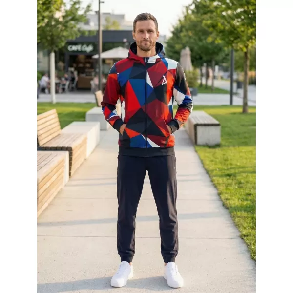  Herren -Sweatshirt auf Reißverschlussprämie ALTISPORT VOJ/ALM007MI02 MARINEBLAU/ROT 