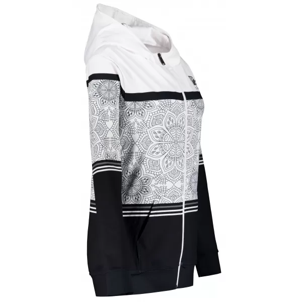  Frauen -Sweatshirt bei Reißverschlussprämie ALTISPORT VOJ/ALW023MI02 SCHWARZ UND WEIß 