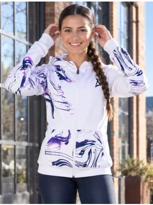Frauen -Sweatshirt bei Reißverschlussprämie ALTISPORT VOJ/ALW064MI02 WEIß -VIOLETT