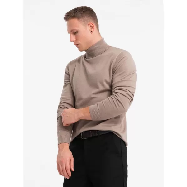  Herrenpullover OMBRE OM-SWTN-0127 DUNKLER BEIGE 