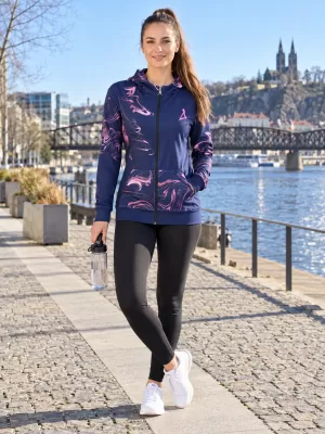 Frauen -Sweatshirt bei Reißverschlussprämie ALTISPORT VOJ/ALW064MI02 BLAU -PINK