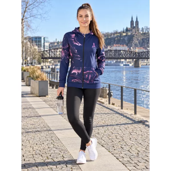  Frauen -Sweatshirt bei Reißverschlussprämie ALTISPORT VOJ/ALW064MI02 BLAU -PINK 