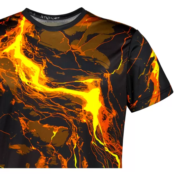  Männer funktionaler T -Shirt Premium ALTISPORT VOJ/ALM071TR01 SCHWARZ -AUSGELB 