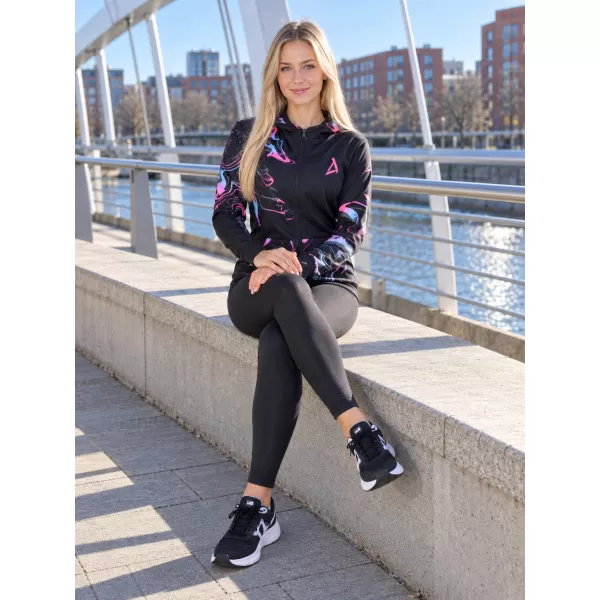  Frauen -Sweatshirt bei Reißverschlussprämie ALTISPORT VOJ/ALW064MI02 SCHWARZ -PINK 