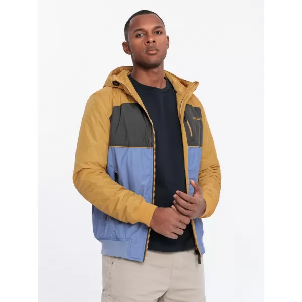  Jacke OMBRE C447 BLAU/DUNKELGRAU/SENF 