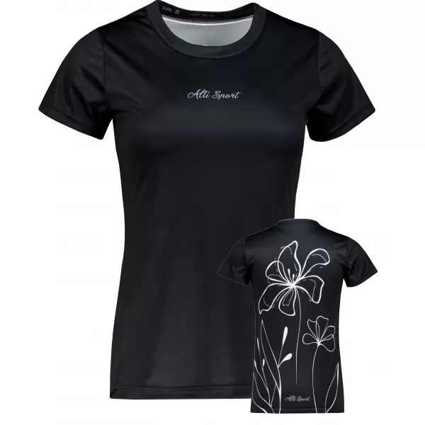  Frauenfunktional T -Shirt Premium ALTISPORT VOJ/ALW075TR01 SCHWARZ 