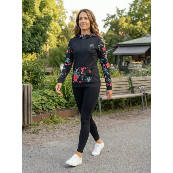  Frauen -Sweatshirt bei Reißverschlussprämie ALTISPORT VOJ/ALW063MI02 SCHWARZ -GREEN 