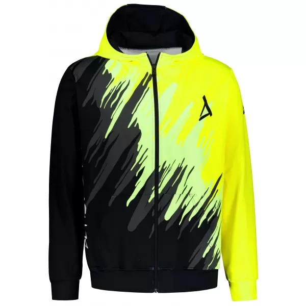  Herren -Sweatshirt auf Reißverschlussprämie ALTISPORT VOJ/ALM006MI02 SCHWARZ -AUSGELB 